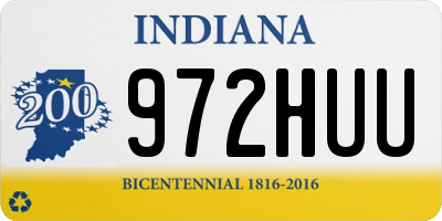 IN license plate 972HUU