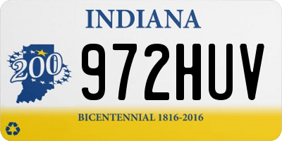 IN license plate 972HUV