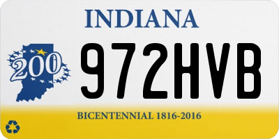 IN license plate 972HVB