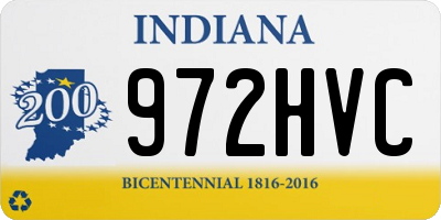 IN license plate 972HVC
