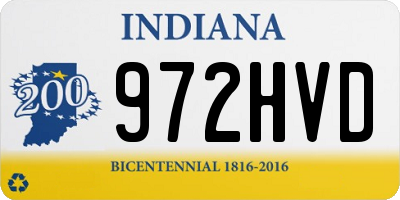 IN license plate 972HVD