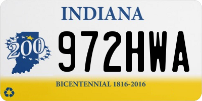 IN license plate 972HWA