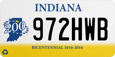 IN license plate 972HWB