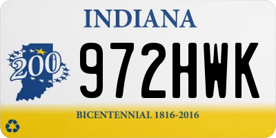 IN license plate 972HWK