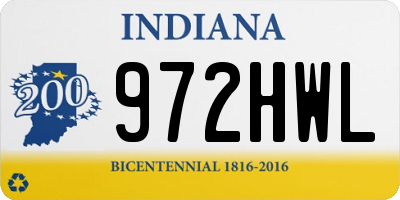 IN license plate 972HWL