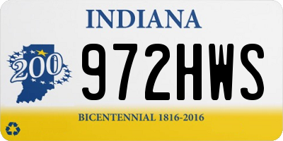 IN license plate 972HWS