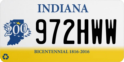 IN license plate 972HWW