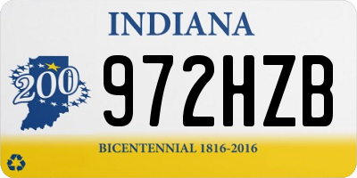 IN license plate 972HZB