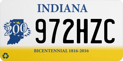 IN license plate 972HZC