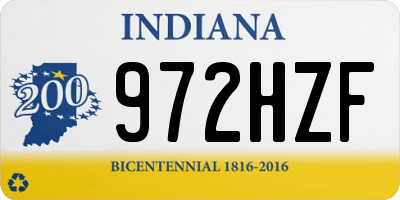 IN license plate 972HZF
