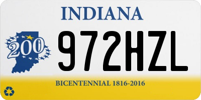IN license plate 972HZL