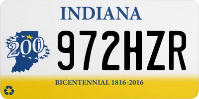 IN license plate 972HZR