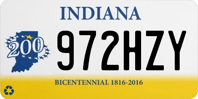 IN license plate 972HZY