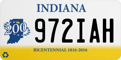 IN license plate 972IAH