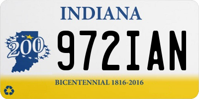 IN license plate 972IAN