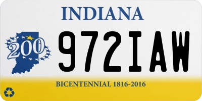 IN license plate 972IAW