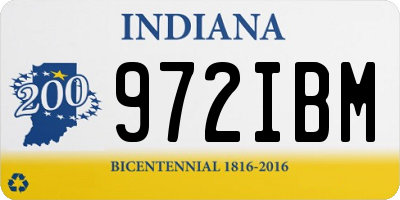 IN license plate 972IBM