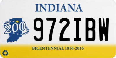 IN license plate 972IBW