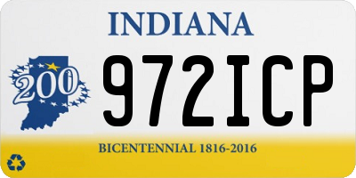 IN license plate 972ICP