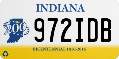 IN license plate 972IDB