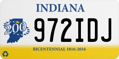 IN license plate 972IDJ