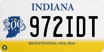 IN license plate 972IDT