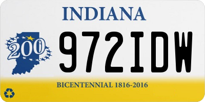 IN license plate 972IDW