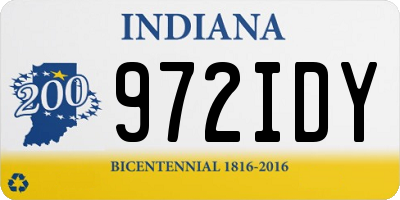IN license plate 972IDY