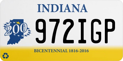 IN license plate 972IGP