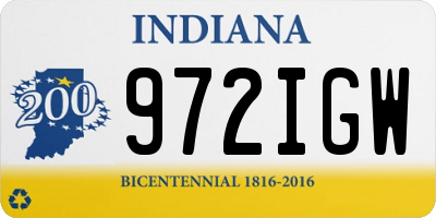 IN license plate 972IGW