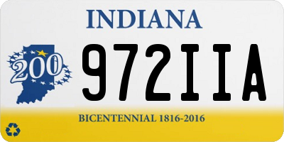 IN license plate 972IIA