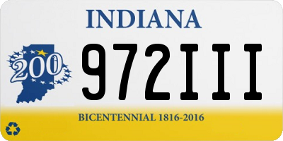 IN license plate 972III