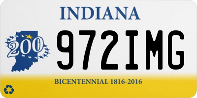 IN license plate 972IMG