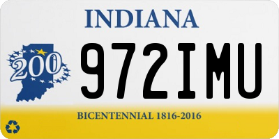 IN license plate 972IMU