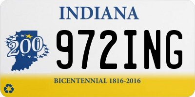IN license plate 972ING