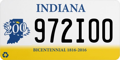 IN license plate 972IOO