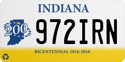 IN license plate 972IRN