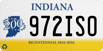 IN license plate 972ISO