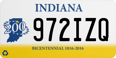 IN license plate 972IZQ