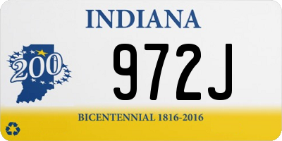 IN license plate 972J