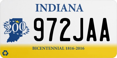 IN license plate 972JAA