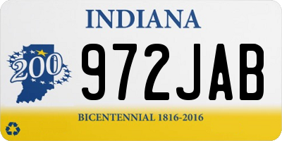 IN license plate 972JAB