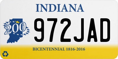 IN license plate 972JAD
