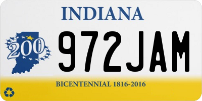 IN license plate 972JAM