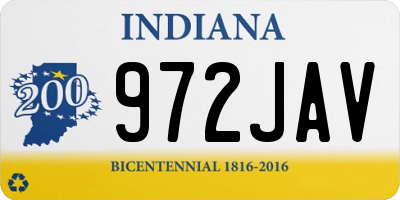 IN license plate 972JAV