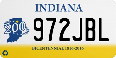 IN license plate 972JBL