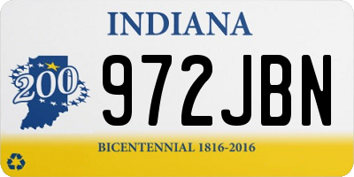 IN license plate 972JBN