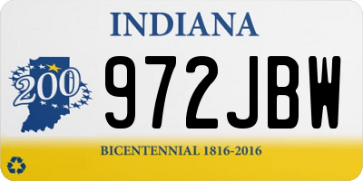 IN license plate 972JBW