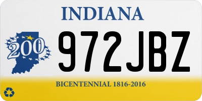 IN license plate 972JBZ