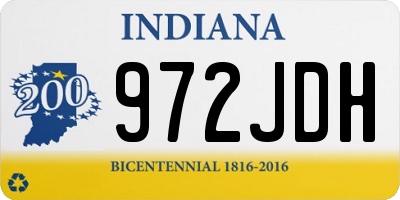 IN license plate 972JDH